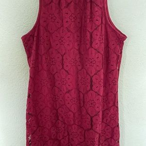 Cute wine colored lace dress!